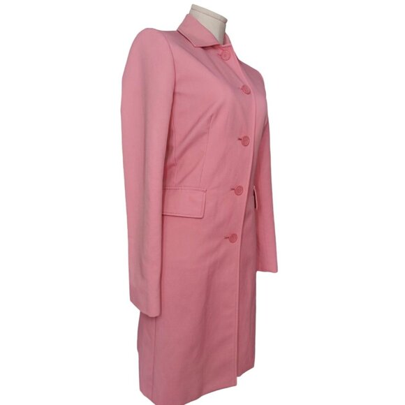 EXPRESS Trench Blazer Rain Topper Coat Pink Mid Length Womens XS Career EUC - Picture 3 of 12